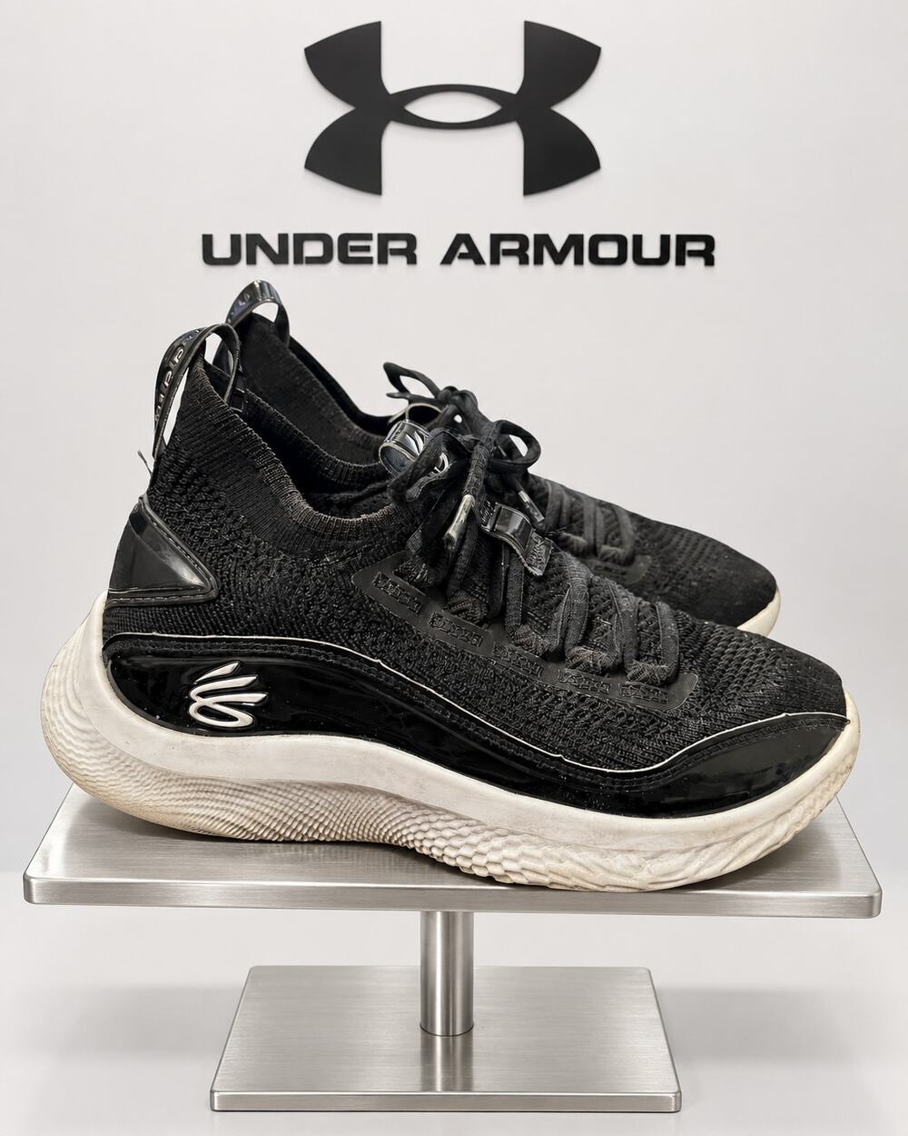 Under Armour Curry Flow 8 NM Black White Basketball Shoes M4.5 W6